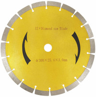 Sauran 12-Inch Segmented Diamond Blade for Granite,Marble,Ceramic,Cemented Road,Concrete,Block etc Handheld Tile Cutter(0 W)