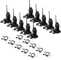 Zeom BF888S Walkie Talkie UHF 400-470 MHz Two Way Long Range Amateur Radio with Earpiece 16Ch Black - 10 Pack BF888S Walkie Talkie UHF 400-470 MHz Two Way Long Range Amateur Radio with Earpiece 16Ch Black - 10 Pack Walkie Talkie(Black)