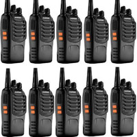 Zeom BF-888S Rechargeable Long Range 5W Two Way Radio Walkie Talkies 16 Channel Handheld Radio Built in LED Torch Microphone With Earpiece(Pack of 10) 10 Pack BF-888S Rechargeable Long Range 5W Two Way Radio Walkie Talkies 16 Channel Handheld Radio Built in LED Torch Microphone With Earpiece(Pack of