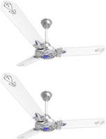 LUMINOUS London Windsor 1200 mm 3 Blade Ceiling Fan(Sickle Silver, Pack of 2)