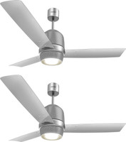 LUMINOUS New York Manhattan 1200 mm 3 Blade Ceiling Fan(Moonlight Silver, Pack of 2)