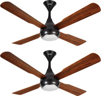LUMINOUS Lite Aire 1200 mm 4 Blade Ceiling Fan(Kraft Wood, Pack of 2)