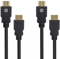 HP 4VW10PA-PK2 1 m HDMI Cable(Compatible with Computers, Black)