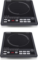 USHA 2102 P pack of 2 Induction Cooktop(Black, Push Button)