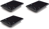 USHA CJ1600XPC pack of 3 Induction Cooktop(Black, Push Button)