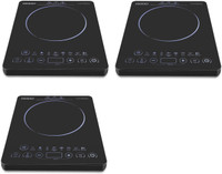 USHA 3820 pack of 3 Induction Cooktop(Black, Push Button)