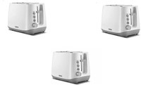 USHA PT3730 Pack of 3 750 W Pop Up Toaster(White)
