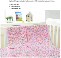 Babywish Cotton Baby Bed Protecting Mat(Floral Theme Pink, Medium)