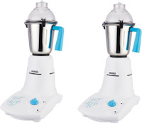 USHA 3473 Pack of 2 Mixer Grinder 750 Mixer Grinder (3 Jars, Blue ,White)