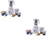 USHA SMASH PLUS MG-3771 750 w Pack of 2 Mixer Grinder 750 Mixer Grinder (3 Jars, Multicolor)