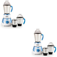 USHA 3563 Pack of 2 Mixer Grinder 600 Mixer Grinder (3 Jars, Blue ,White)