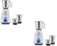 USHA MG 3772 Pack of 2 Mixer Grinder 750 Mixer Grinder (6 Jars, Blue ,White)
