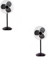 USHA Oscillating Jet 450 mm 3 Blade Pedestal Fan(Black, Pack of 2)