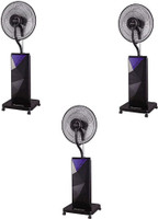 USHA Niebla Pro 400 mm 3 Blade Pedestal Fan(Black & Purple, Pack of 3)