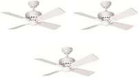 USHA HUNTER BAYPORT 1320 mm 4 Blade Ceiling Fan(WHITE, Pack of 3)