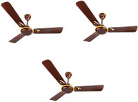 USHA Bellissa 1200 mm 3 Blade Ceiling Fan(Truffle Gloss, Pack of 3)