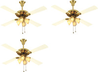 USHA Fontana Lotus 1230 mm 4 Blade Ceiling Fan(Gold Ivory, Pack of 3)