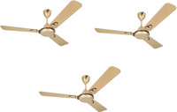 USHA Bellissa Good Bye Dust 1200 mm 3 Blade Ceiling Fan(Bright Gold, Pack of 3)