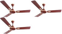 USHA Vetra Plus 1200 mm 3 Blade Ceiling Fan(Brown Matte, Pack of 3)