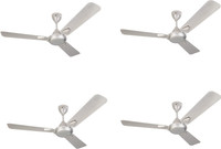USHA Bellissa Good Bye Dust 1200 mm 3 Blade Ceiling Fan(Sterling Silver, Pack of 4)