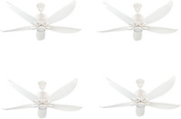 USHA Aerolux Camellia 1420 mm 5 Blade Ceiling Fan(Pristine White, Pack of 4)
