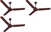 USHA Striker 1200 mm 3 Blade Ceiling Fan(Brown, Pack of 3)