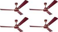 USHA ALLURE DLX 1200 mm 4 Blade Ceiling Fan(Rich Brown, Pack of 4)