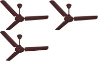 USHA Striker 1200 mm 3 Blade Ceiling Fan(Glossy Brown, Pack of 3)