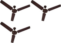 USHA Pulsar Delux 1200 mm 3 Blade Ceiling Fan(Brown, Pack of 3)