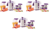 USHA 0500XJ3 SPARKLE 500 Juicer Mixer Grinder (3 Jars, Magenta)