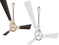LUMINOUS London Mayfair 1200 mm 3 Blade Ceiling Fan(White, BROWN, Pack of 2)