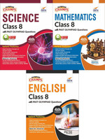 Olympiad Champs Science, Mathematics, English Class 8 with Past Questions 4th Edition (Set of 3 Books)(English, Paperback, Disha Experts)