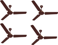 USHA Technix 5 Star (Without Regulator) BROWN 1200 mm 3 Blade Ceiling Fan(Rich Brown, Pack of 4)
