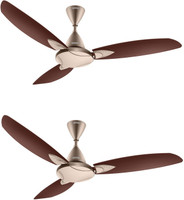 USHA Bloom Primrose, Sparkle Golden, Brown 1250 mm 3 Blade Ceiling Fan(Sparkle Golden, Brown, Pack of 2)
