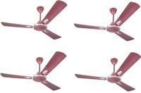 USHA Striker Platinum PACK OF 4 900 mm 3 Blade Ceiling Fan(Lavender Chrome, Pack of 4)