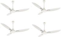 USHA Bloom Primrose, Sparkle White 1250 mm 3 Blade Ceiling Fan(Sparkle White, Pack of 4)