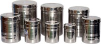 Tactware 8 PCS Of Stainless Steel Kitchen Storage Canister(Dabba)  - 2.5 L, 2.1 L, 1.5 L, 1 L, 0.85 L, 0.65 L, 0.45 L, 0.25 L Steel Grocery Container(Pack of 8, Silver)