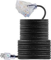 TerraBloom AZB01L0OSH18 15.24 m Power Cord(Compatible with NA, Black)