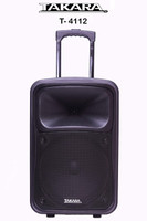 Takara T-4112 Karaoke Speaker Portable 12 Inch Trolley Speaker Multimedia Bluetooth Speaker, with Audio Recording, Rechargeable Battery, USB,TF, PA System with 2 UHF Wireless Mic Outdoor Party Speaker T-4112 Indoor, Outdoor PA System(100 W)