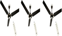 MAYA DCDECOTECHPACKOF3BLK 1200 mm 3 Blade Ceiling Fan(Black9, Pack of 3)