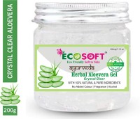 ECOSOFT AYURVEDA Herbal- Crystal Clear Aloe Vera Gel 100% Natural & Pure ( For Skin Lightening , Glowing Skin & De-pigmentation) Great for Face, Hair, Sunburn Relief, Acne, Razor Bumps, Dry Skin Hydration.100% Natural Ingredients-No Paraben.(200 g)