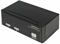 StarTech com 2-Port KVM Switch - 1U Rackmount KVM Switch - 2-Port - 1920 x 1440 (SV231) Network Switch(Black)