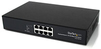 StarTech 8 Port 10/100 PSE Industrial Power Over Ethernet Switch - All 8 Ports PoE (IES8100POE) Network Switch(Black)