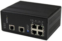 StarTech 6 Port Unmanaged Industrial Gigabit Ethernet Switch w/ 4 PoE+ Ports & Voltage Regulation - DIN Rail/Wall Mountable PoE Switch (IES61002POE) Network Switch(Black)