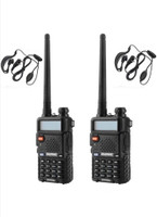 AGPTEK BAOFENG UV5R WALKIE TALKIE with wide frequency range FM radio Led Torch5-10km Range 128ch black walkie talkie Walkie Talkie(Black)