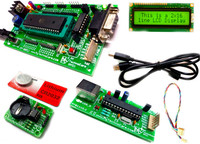 MY TechnoCare 8051 Development Board with USBasp ISP Programmer, MAX232 IC, Atmel AT89S52 Microcontroller Kit (ZIF Socket 40-Pin) + 16x2 LCD Display + DS1307 RTC Real Time Clock Module Educational Electronic Hobby Kit