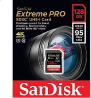 SanDisk Extreme Pro 128 GB SDXC Class 10 95 MB/s  Memory Card