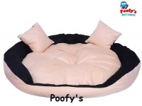 Poofy's Pet Island ECBPFN1001XS XS Pet Bed(CREAM, BROWN)