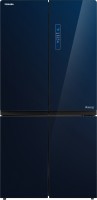 TOSHIBA 650 L Frost Free French Door Bottom Mount Convertible Refrigerator(Blue Glass, GR-RF646WE-PGI(24))