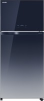 TOSHIBA 661 L Frost Free Double Door 2 Star Refrigerator(Gradation Blue Glass, GR-AG66INA(GG))